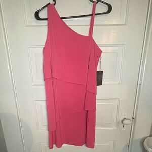 Vince Comuto Pink One Shoulder Dress